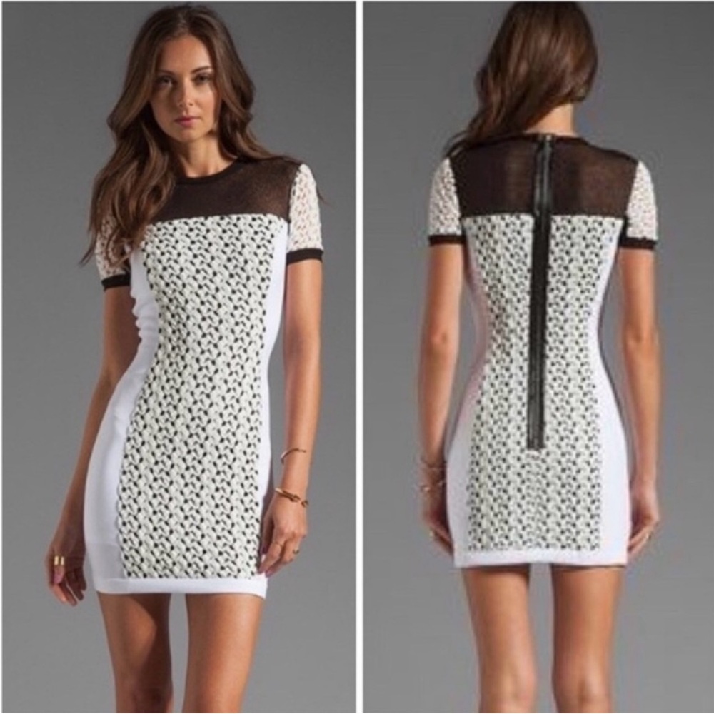 Black Halo Monochrome Mini Dress